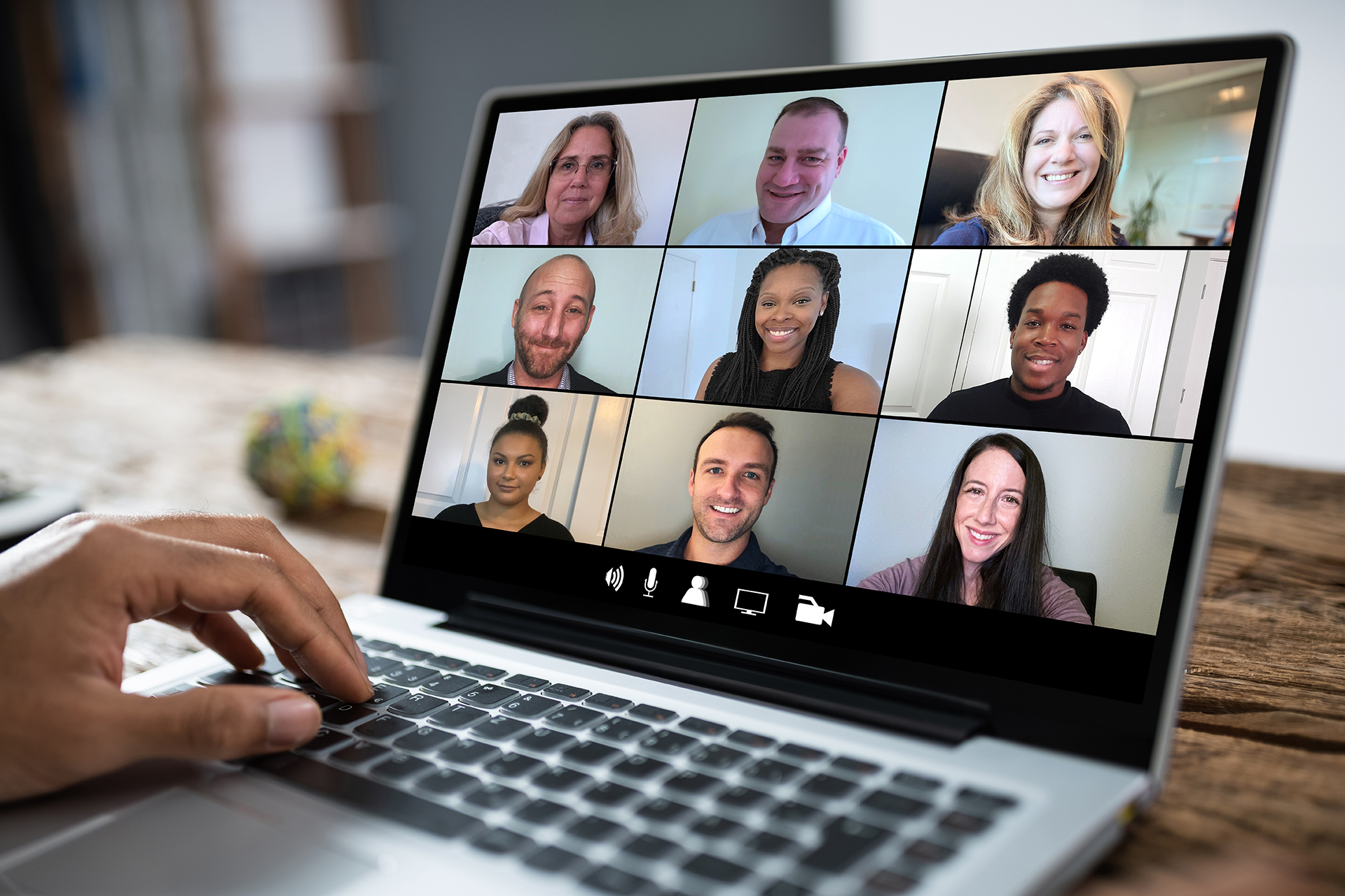 COCC employees participating in a virtual meeting