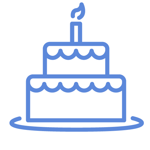 Birthday cake with candle icon